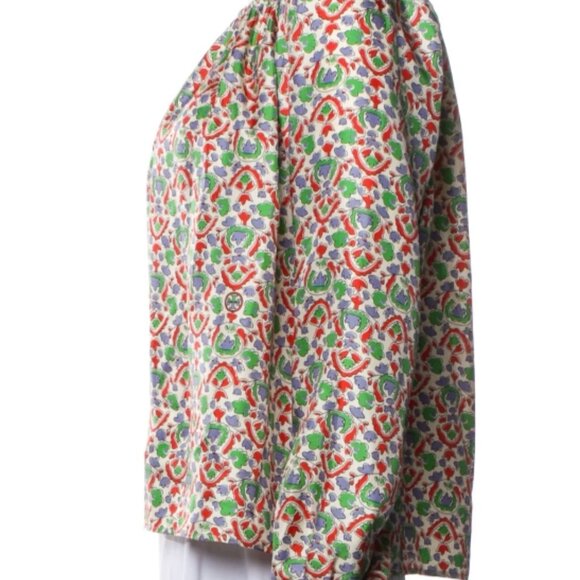 NWOT Tory Burch Legacy Silk Multi Floral Off-The-Shoulder Top Blouse XS $369 - Picture 4 of 12